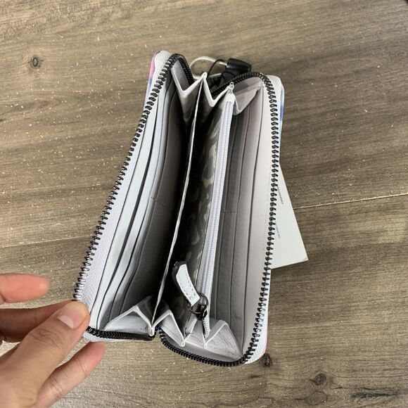 Aimee Kestenberg Leather Zip It Up Continental Wallet Tie Dye Colorful Pocket - Picture 9 of 16